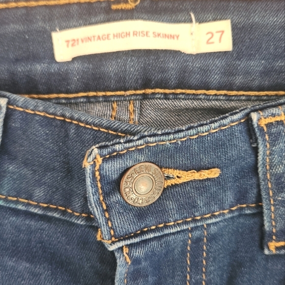 EUC Levi's 721 Vintage High Rise Skinny, Size 27 - Picture 3 of 7